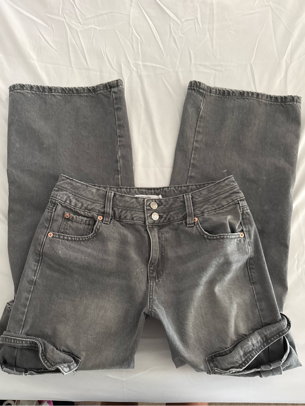 Garage Denim Charcoal Gray Double-Button Cargo Pants Size 29